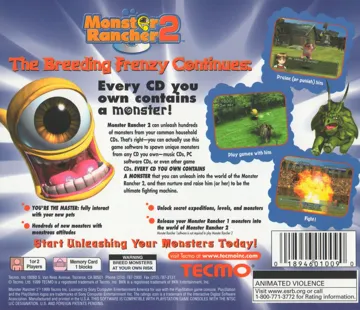 Monster Rancher 2 (US) box cover back